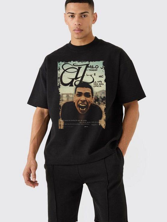 W P Playera Estilo Milo lvemc Estampado Espalda algodón Ajuste cómodo