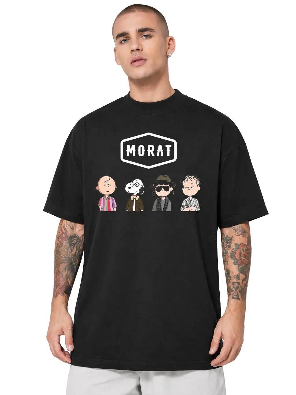 W P Playera MORAT Rock Pop Group Estampado algodón Ajuste cómodo
