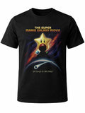 W P Playera Estilo Mario estrella GALAXY PELICULA Estampado algodón Ajuste cómodo