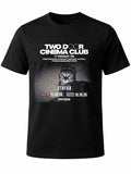 W P Playera Estilo Cinema Club Estampado algodón Ajuste cómodo