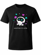 W P Playera diseño Wooteo is Cute KPOP Estampado algodón Ajuste cómodo
