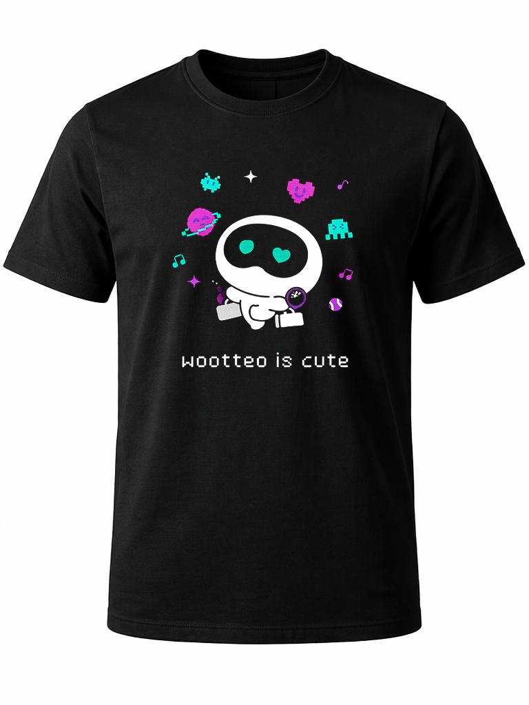 W P Playera diseño Wooteo is Cute KPOP Estampado algodón Ajuste cómodo