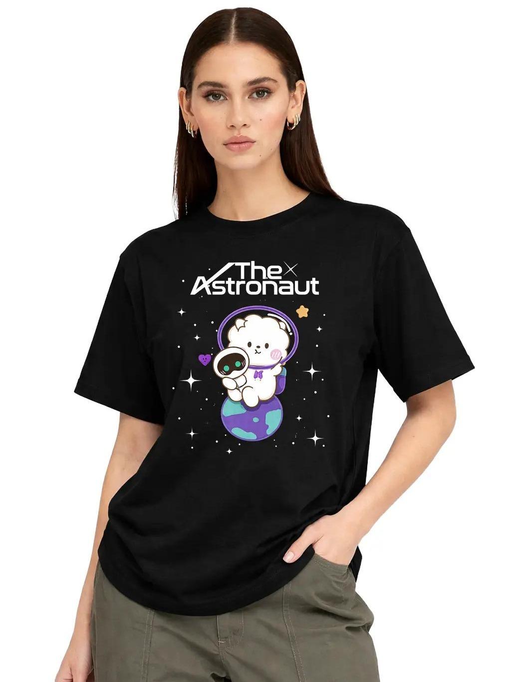 W P Playera diseño Wooteo KPOP Estampado algodón Ajuste cómodo