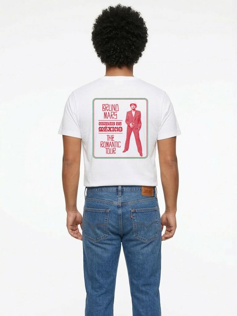 W P Wear Print Playera BRUNO MARS TOUR MEXICO