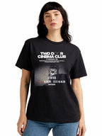 W P Playera Estilo Cinema Club Estampado algodón Ajuste cómodo