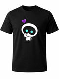W P Playera diseño Wooteo Robot corazon KPOP Estampado algodón Ajuste cómodo