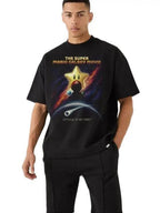 W P Playera Estilo Mario estrella GALAXY PELICULA Estampado algodón Ajuste cómodo
