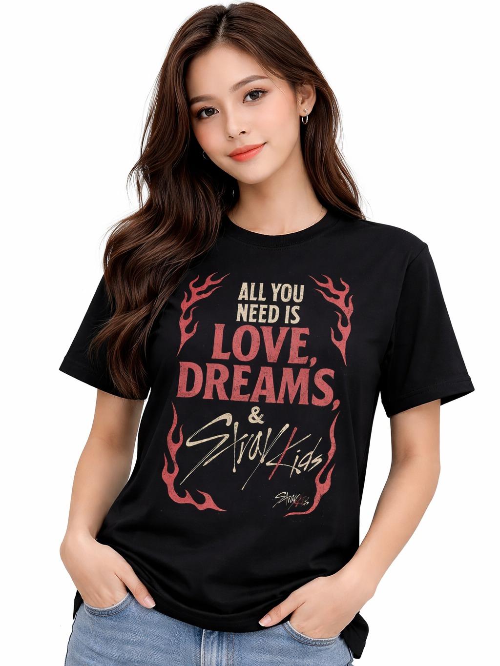 Playera   W P  Wear Print ALL YOU NEED IT´S STRAY KIDS