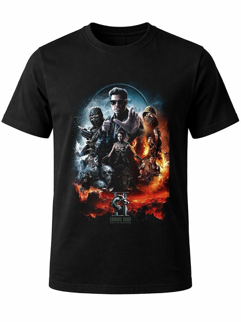 W P Wear Print Playera MK MORTAL COLLAGE PELICULA Estampados Únicos y Duraderos