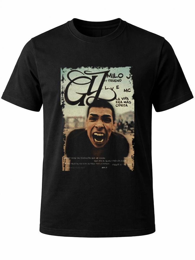 W P Playera Estilo Milo lvemc Estampado Espalda algodón Ajuste cómodo