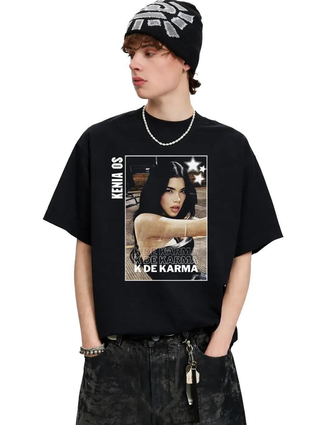 Playera W P KENIA OS K DE KARMA  negra estampada con estampados únicos y duraderos ajuste perfecto para todas las ocasiones