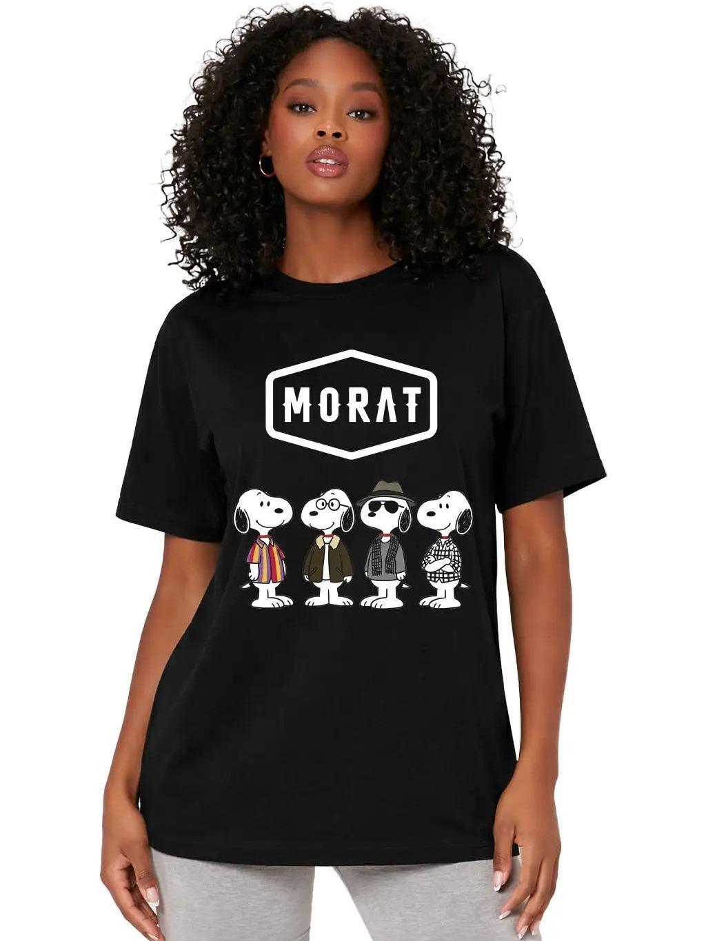 W P Playera MORAT caricatura Rock Pop Group Estampado algodón Ajuste cómodo