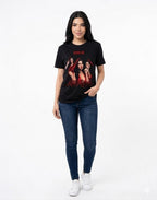 Playera W P estilo karma KENIA negra estampada