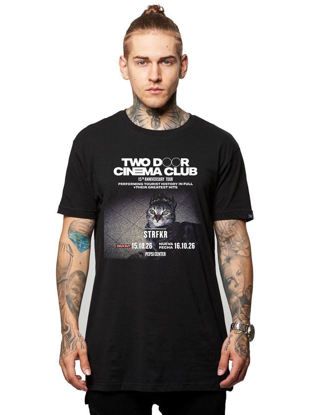 W P Playera Estilo Cinema Club Estampado algodón Ajuste cómodo