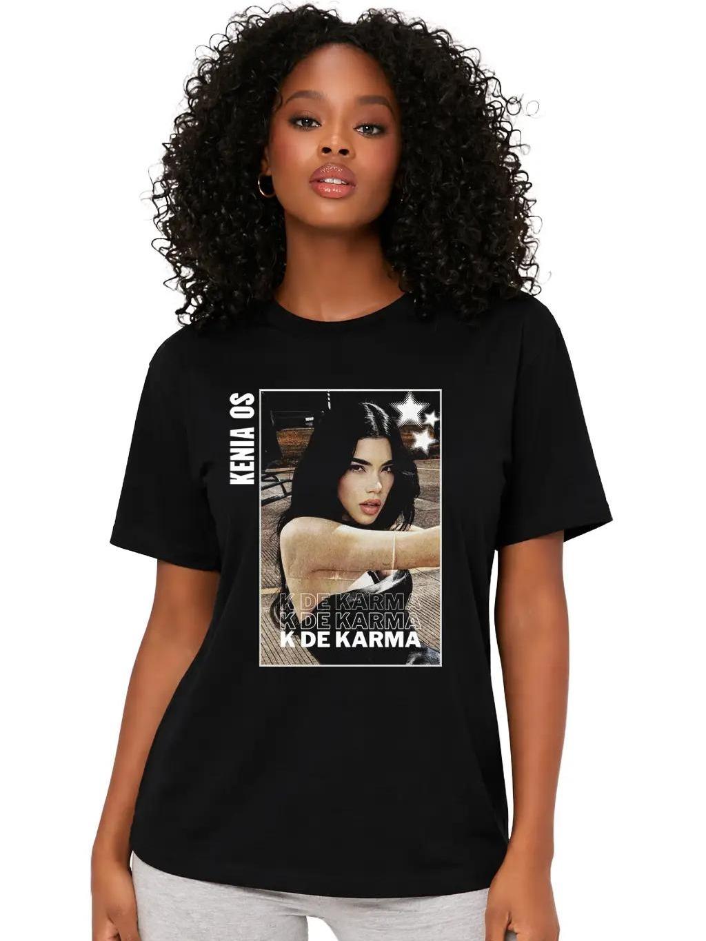 Playera W P KENIA OS K DE KARMA  negra estampada con estampados únicos y duraderos ajuste perfecto para todas las ocasiones