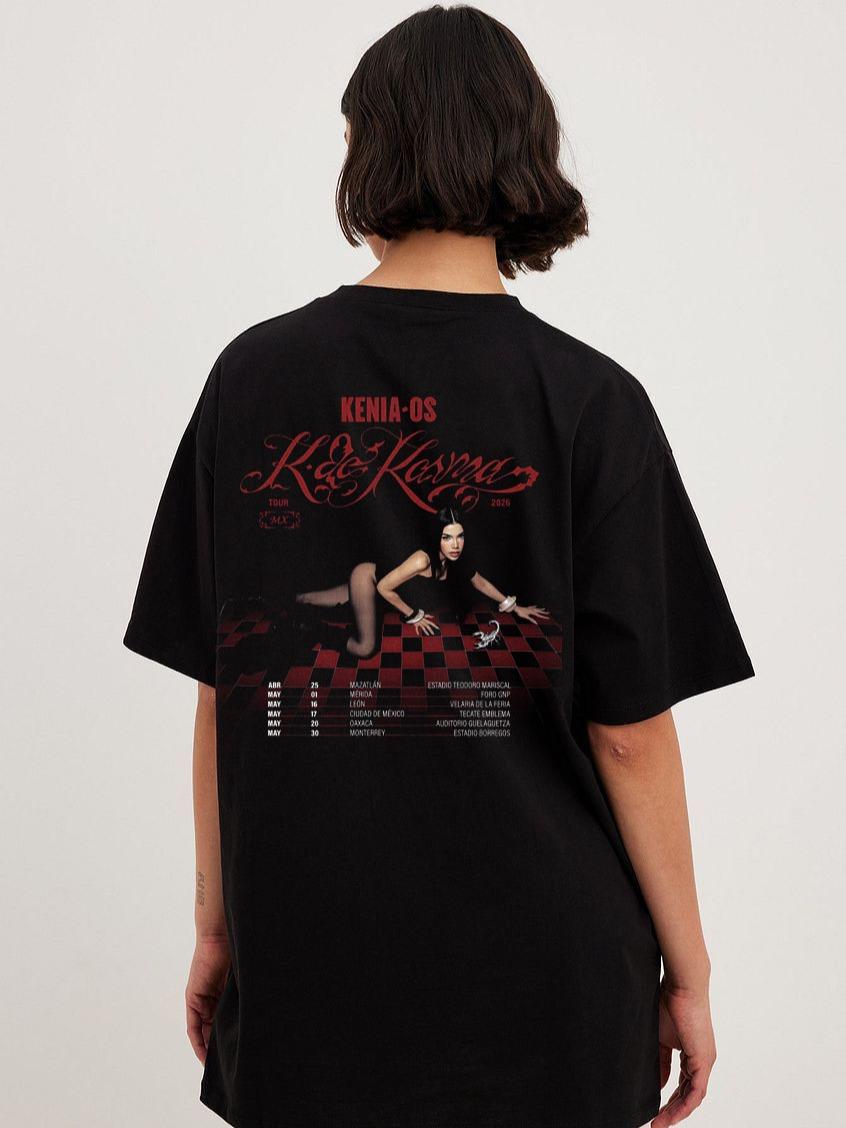 Playera W P estilo karma KENIA TOUR MEXICO estampado espalda algodón ajuste cómodo y duradero para todas las ocasiones