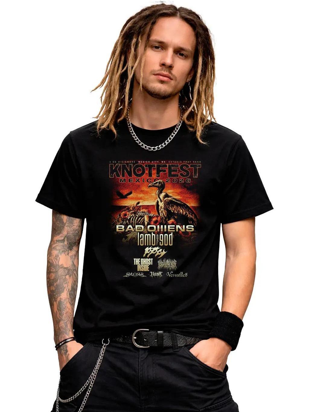 Playera W P KNOT MX 2026 negra estampada con estampados únicos y duraderos ajuste perfecto para todas las ocasiones