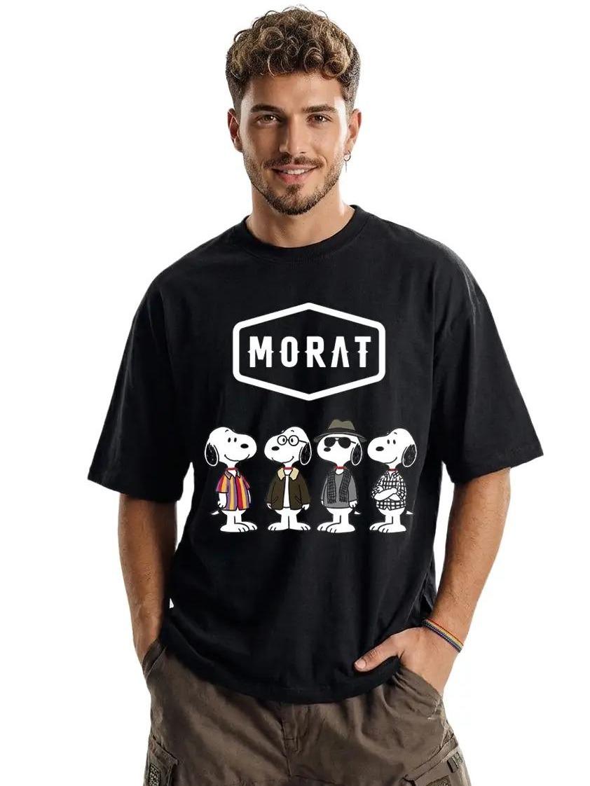 W P Playera MORAT caricatura Rock Pop Group Estampado algodón Ajuste cómodo