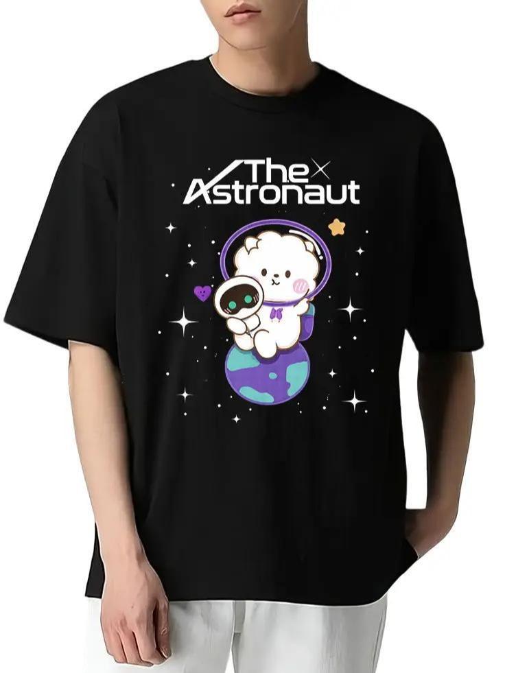 W P Playera diseño Wooteo KPOP Estampado algodón Ajuste cómodo