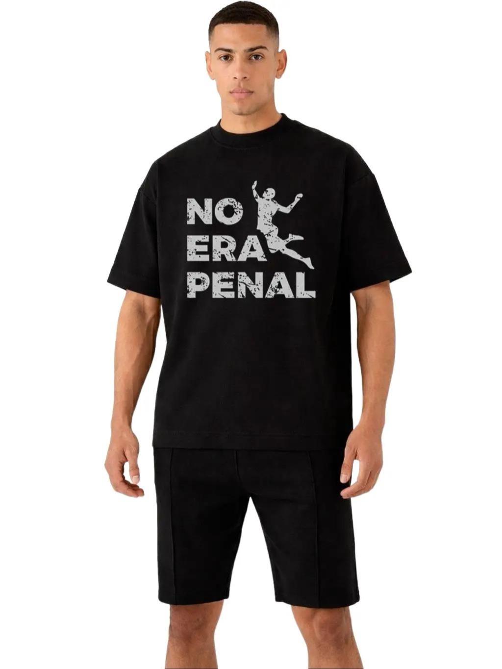 Playera W P NO ERA PENAL negra estampada con estampados únicos y duraderos ajuste perfecto para todas las ocasiones