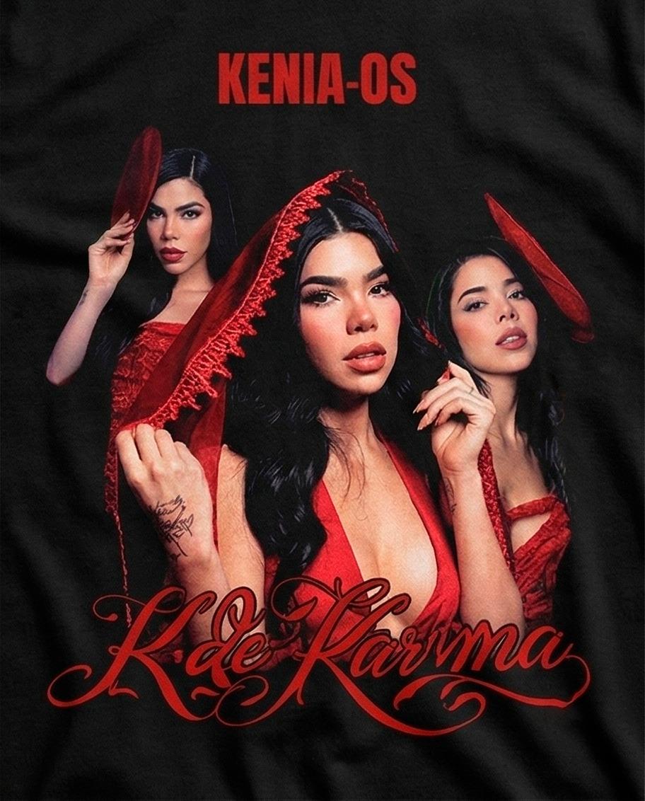 Playera W P estilo karma KENIA negra estampada