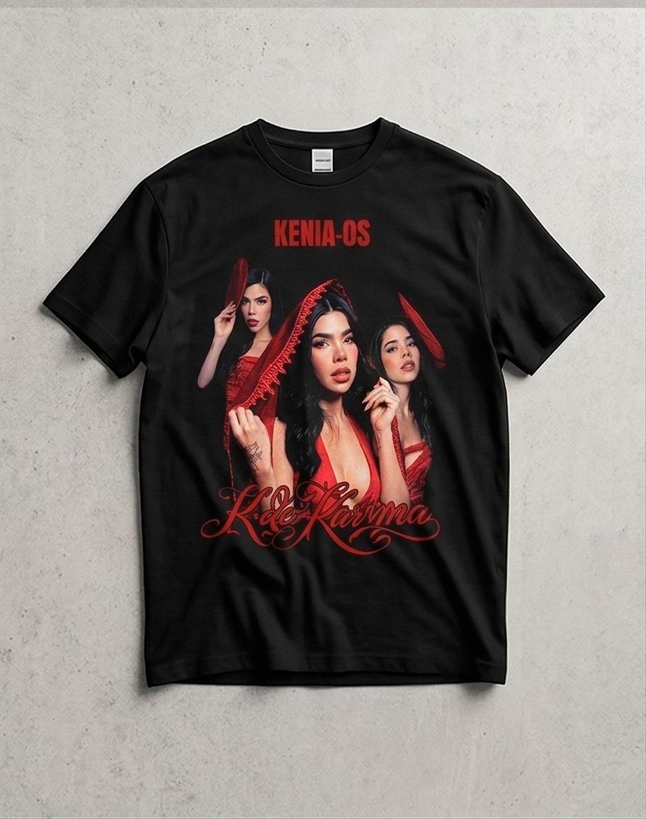 Playera W P estilo karma KENIA negra estampada