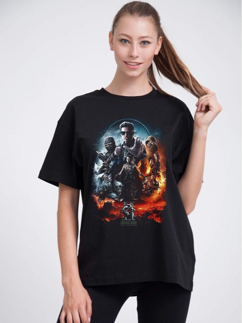 W P Wear Print Playera MK MORTAL COLLAGE PELICULA Estampados Únicos y Duraderos