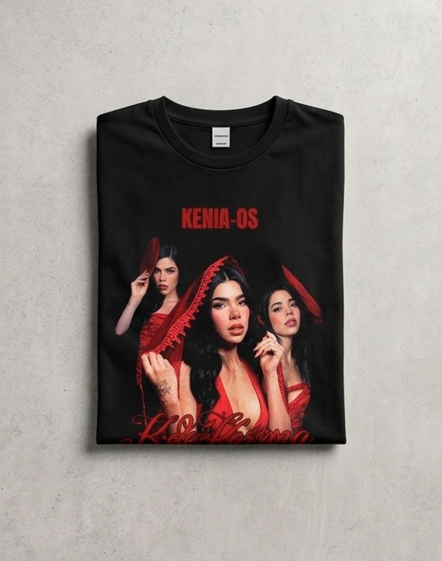 Playera W P estilo karma KENIA negra estampada