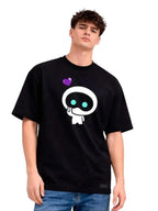 W P Playera diseño Wooteo Robot corazon KPOP Estampado algodón Ajuste cómodo