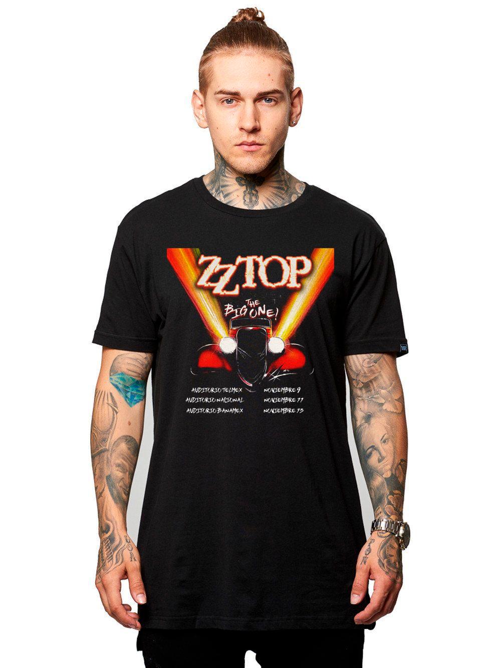 Playera W P Classics ZZ Top Rock Band Music Group negra estampada con estampados únicos y duraderos ajuste perfecto para todas las ocasiones