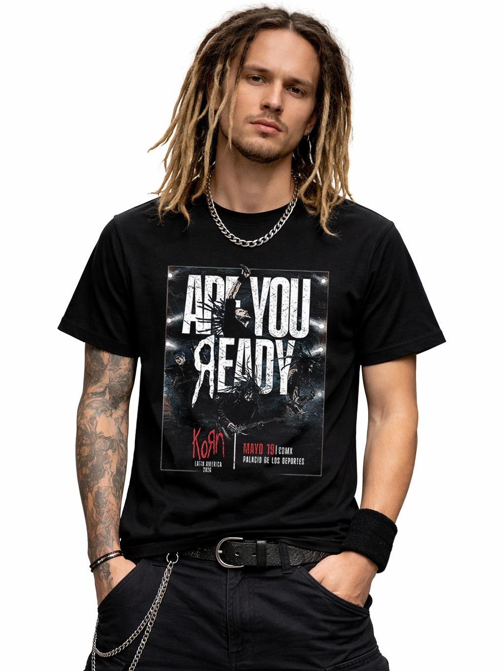 W P Playera Estilo Jonathan Davis BANDA DE ROCK Estampado algodón Ajuste cómodo