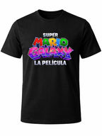 W P Playera W P Estilo Mario Galaxy PELICULA Estampado Espalda algodón Ajuste cómodo