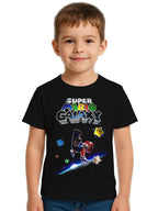 W P Playera Estilo Mario PELICULA Galaxy Estampado algodón Ajuste cómodo