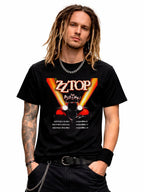 Playera W P Classics ZZ Top Rock Band Music Group negra estampada con estampados únicos y duraderos ajuste perfecto para todas las ocasiones
